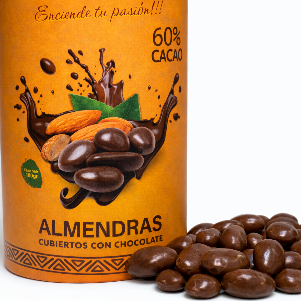 ALMENDRAS CUBIERTOS EN CHOCOLATE 60% CACAO