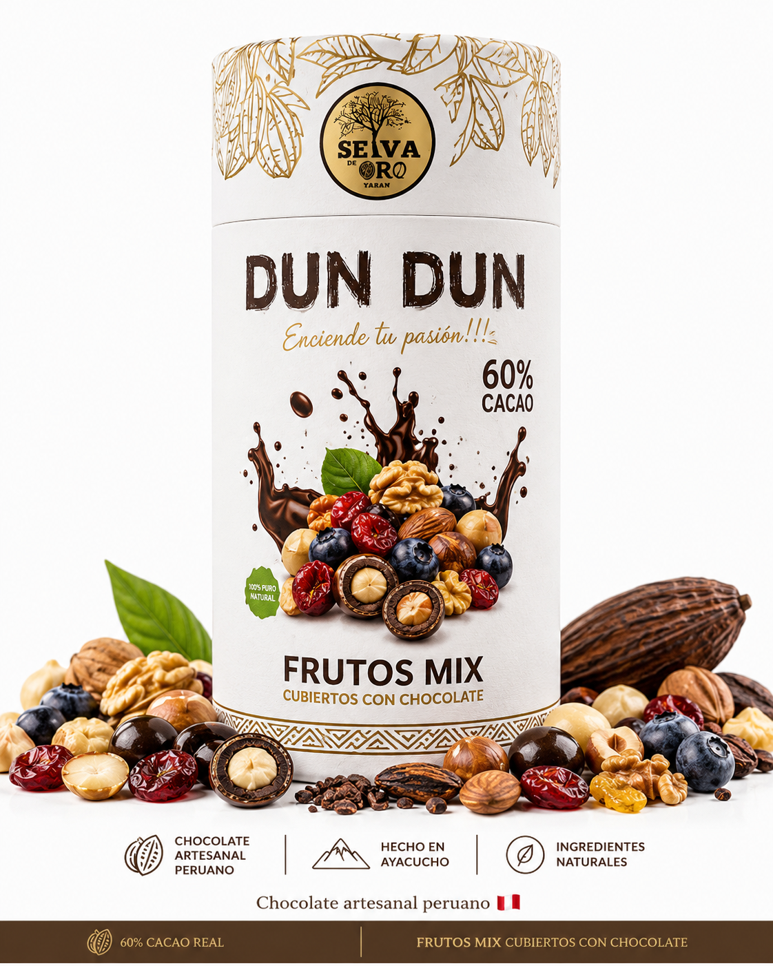 FRUTOS MIX CUBIERTOS EN CHOCOLATE 60% CACAO